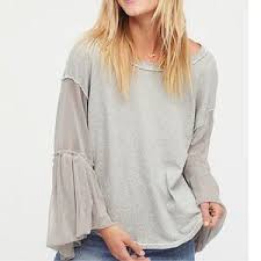 Free People Still Got It Gray Top, Size XS